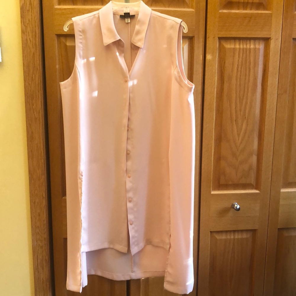 Alfani peach sleeveless high-low tunic top size 12